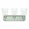 Designers Fountain Zane 19in 3-Light Brushed Nickel Industrial Indoor Vanity Light with Clear Seedy Glass Shades D241M-3B-BN